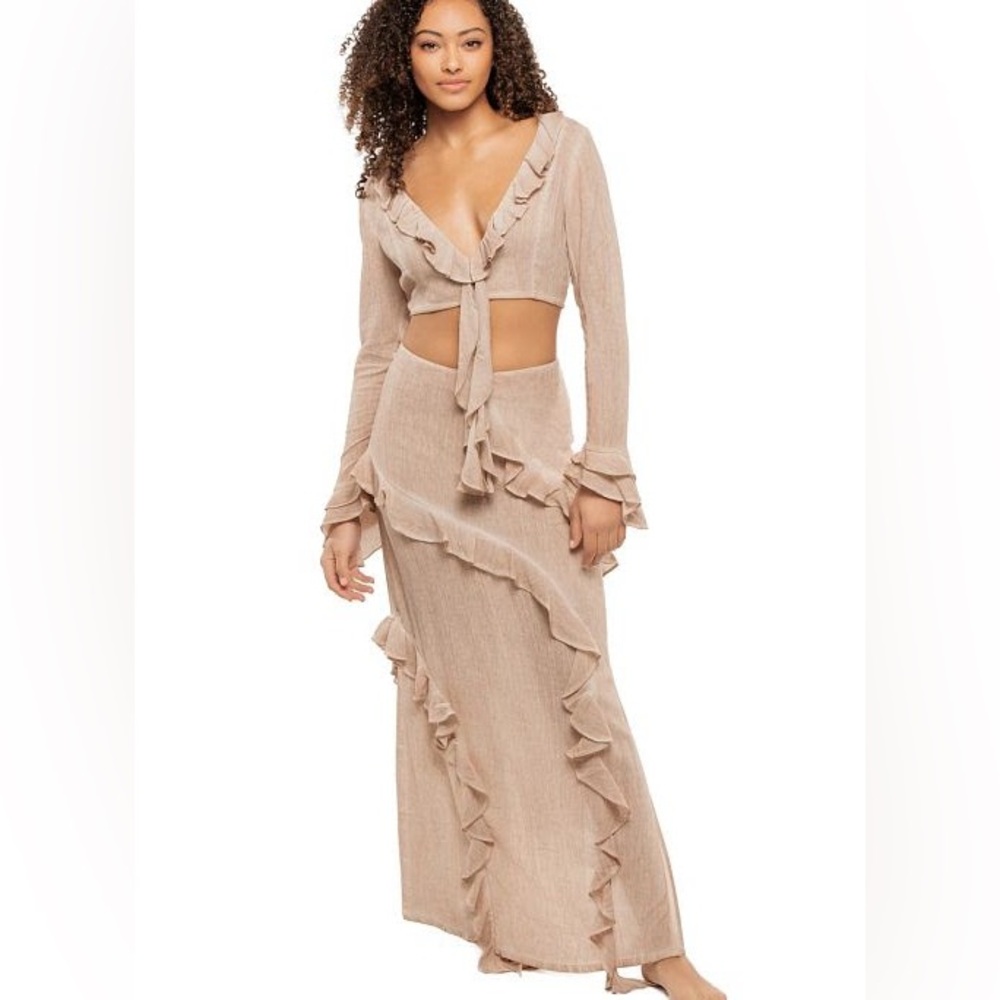 Rocco Sand Ruffle Maxi Set Size XS
